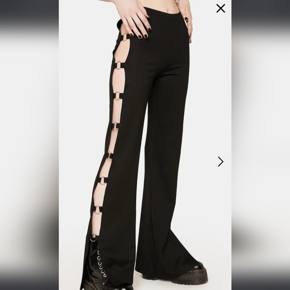 Edikted Pants - Chic Black Pants with Pink Accents